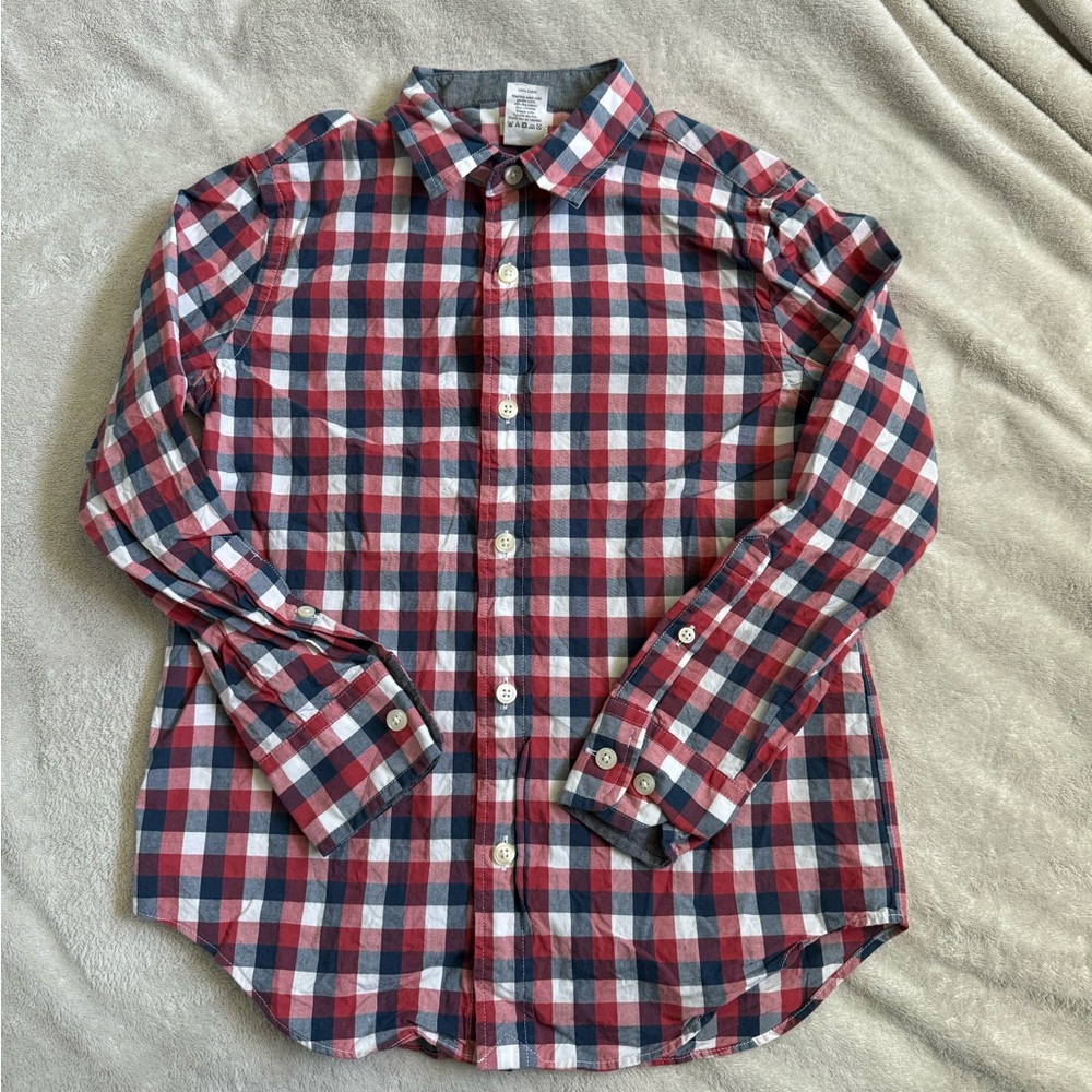 Crewcuts Red and Blue Plaid Button Down Shirt